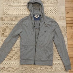 Original Penguin Gray Zip-Up Hoodie | Size S